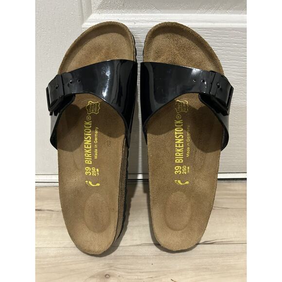 Birkenstock Madrid Black Sandals Womens Size 39 US L8 Narrow Excellent Condition - Picture 5 of 7